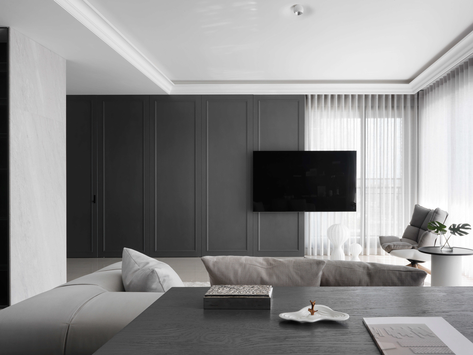 分子室內裝修設計－住宅空間設計作品 Shades of Grey 客廳